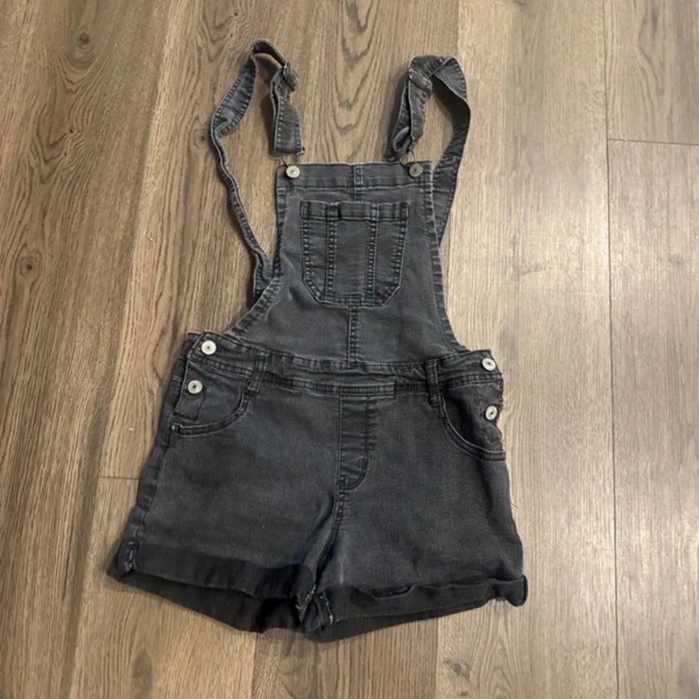 Kids Black Denim Short Overalls - Brand Unspecified
